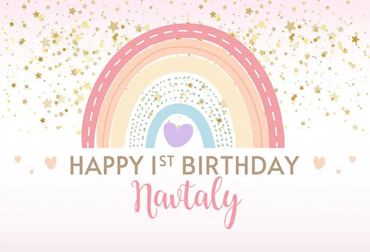 Boho Rainbow 1st Birthday Custom Backdrop