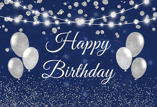 Ocean Blue Happy Birthday Custom Backdrop