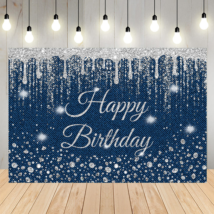 Diamond Glitter Birthday Party Backdrop