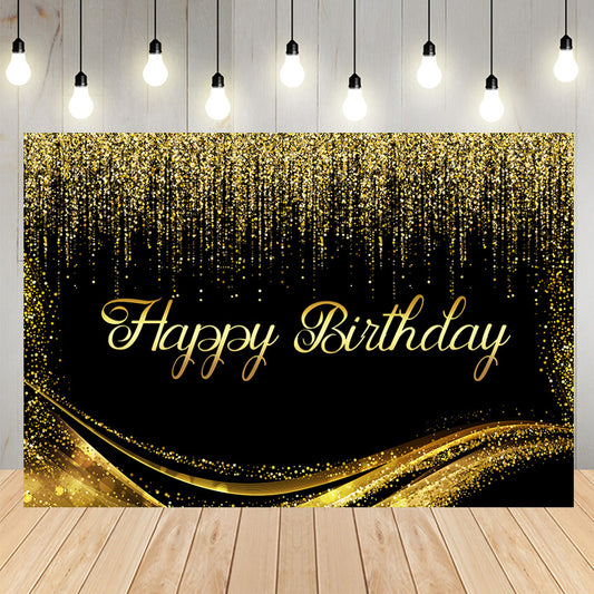 Golden Tassel Custom Birthday Backdrop