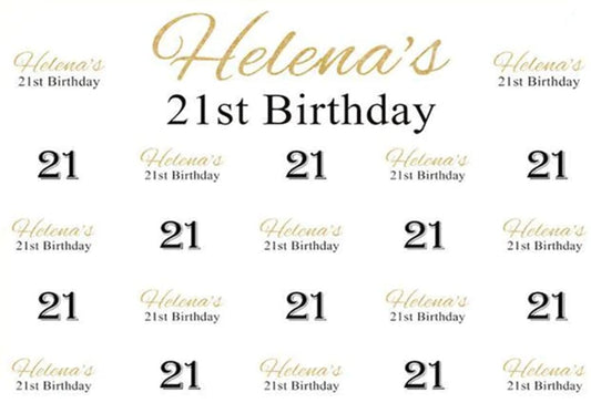 21st Birthday Step and Repeat Custom Backdrop