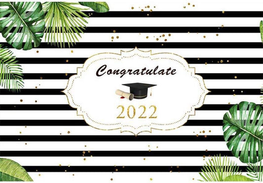 Black Stripe Custom Graduation Backdrop