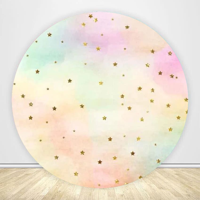 Twinkle Stars Colorful Round Backdrop