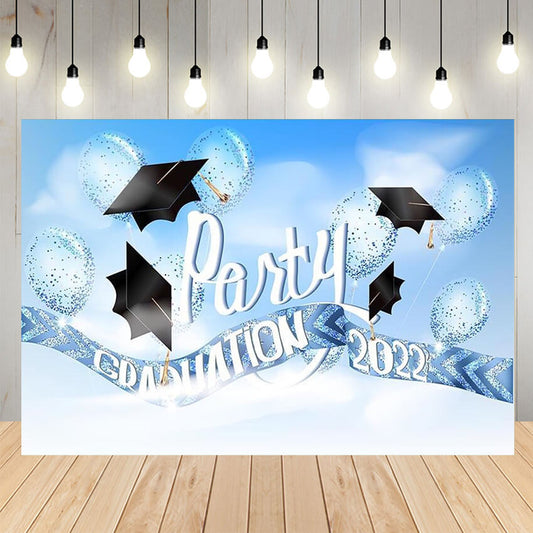 Graduation Party Blue Backdrop Banner