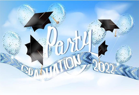 Graduation Party Blue Backdrop Banner