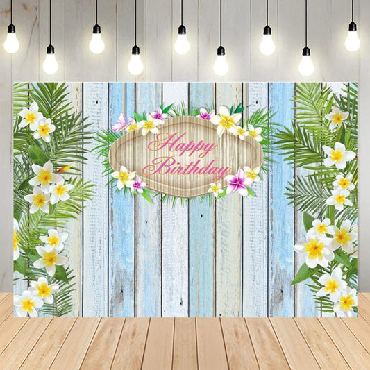 Flower Wood Birthday Party Decor Backdrop