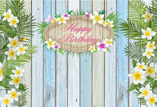 Flower Wood Birthday Party Decor Backdrop