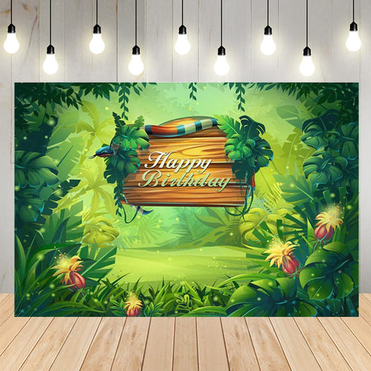 Magic Forest Kids Birthday Party Backdrop
