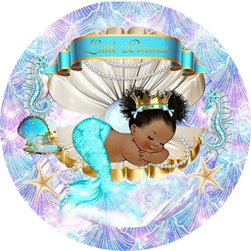 Baby Mermaid Round Backdrop Circle Cover