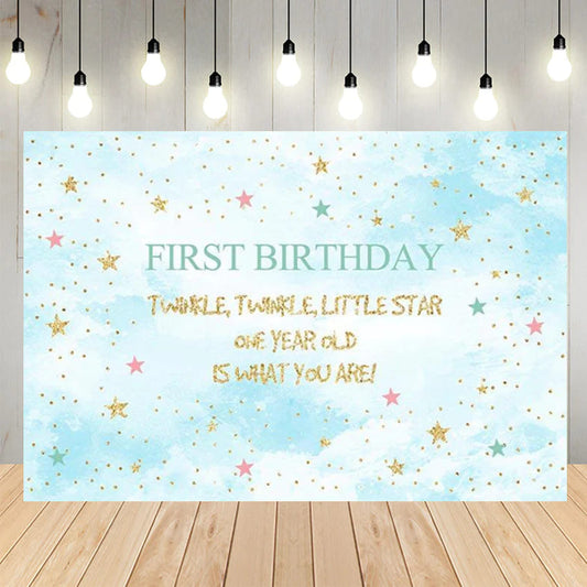 First Birthday Twinkle Star Backdrop