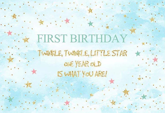 First Birthday Twinkle Star Backdrop