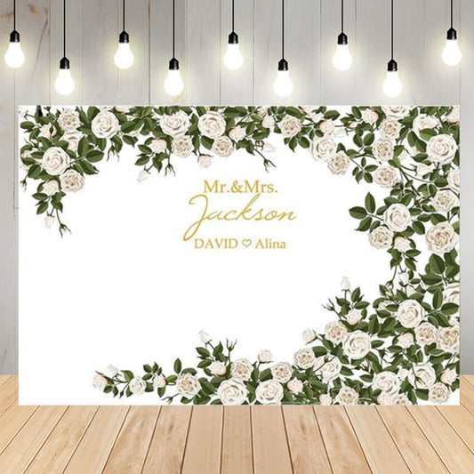 Flower Garland Wedding Celebration Backdrop
