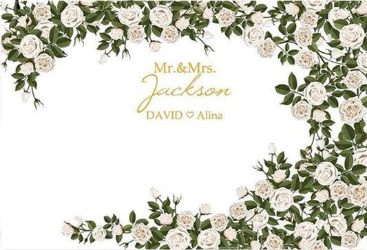 Flower Garland Wedding Celebration Backdrop