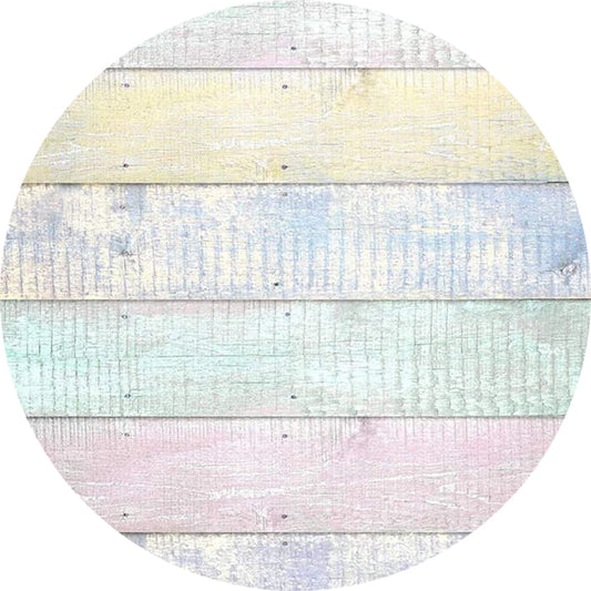 Colorful Wood Round Backdrop Circle Cover