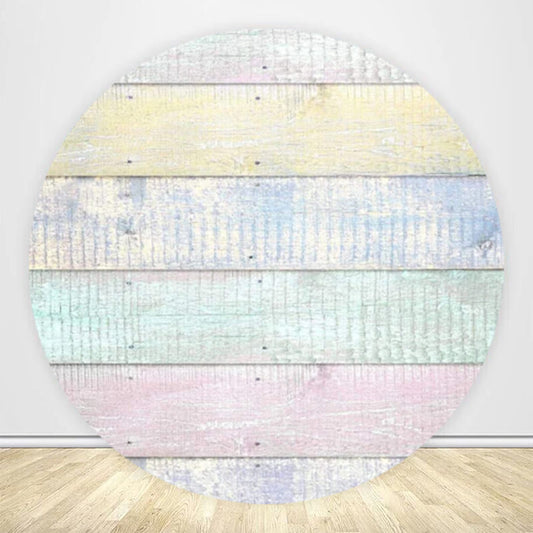 Colorful Wood Round Backdrop Circle Cover
