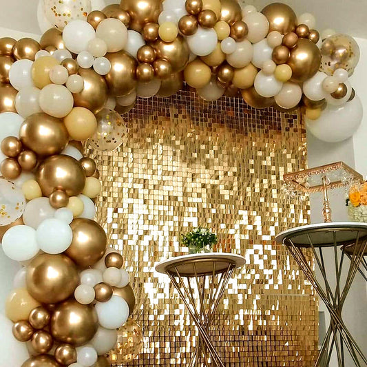 Gold Shimmer Wall Panels Party Event Planning Decoration
