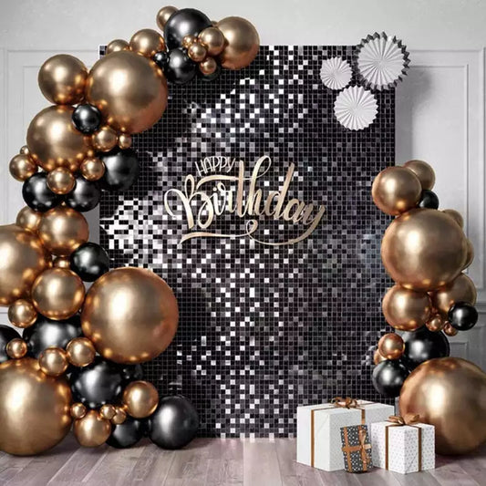 Black Shimmer Wall Panels Party Event Planning Decoration