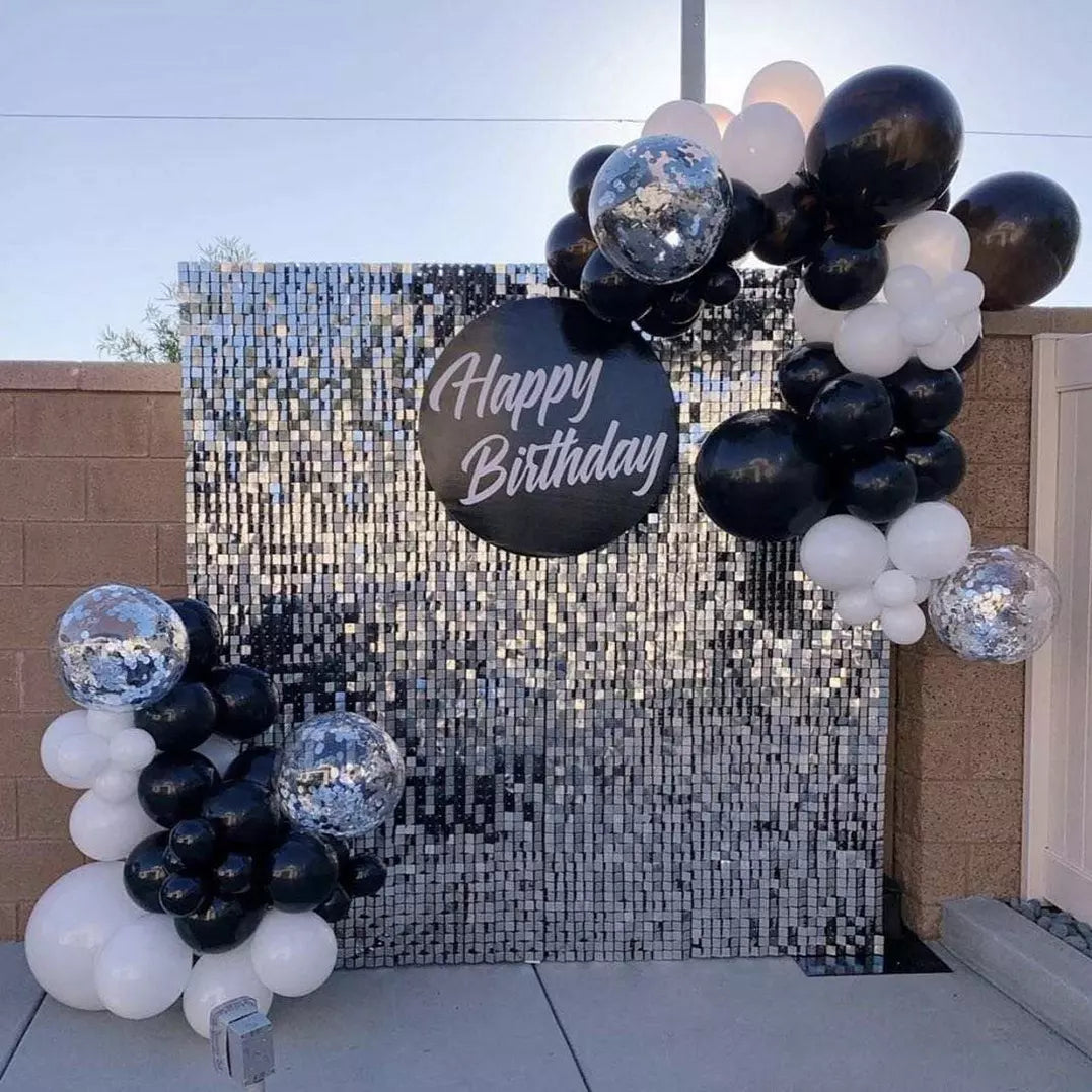 Silver Shimmer Wall Panels Party Event Planning Decoration