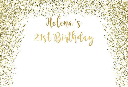 Gold Glitter 21st Birthday Party Backdrop