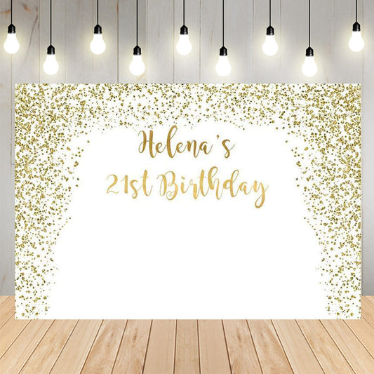 Gold Glitter 21st Birthday Party Backdrop