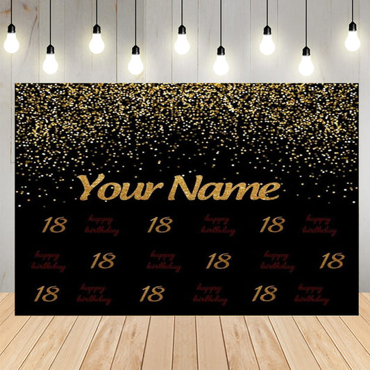 Golden Glitter Custom Backdrop Banner