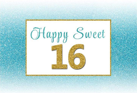 Happy Sweet 16 Custom Birthday Backdrop