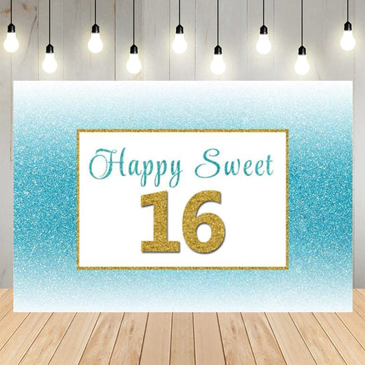 Happy Sweet 16 Custom Birthday Backdrop