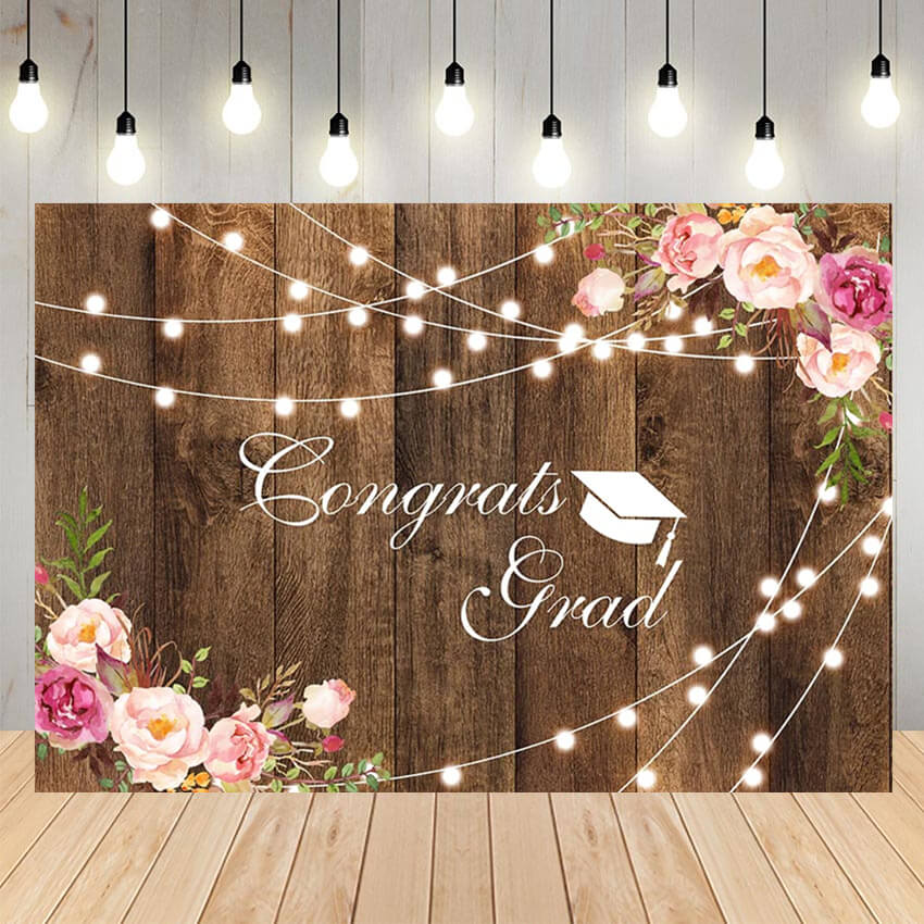 Wood Flower Graduation Backdrop Decor