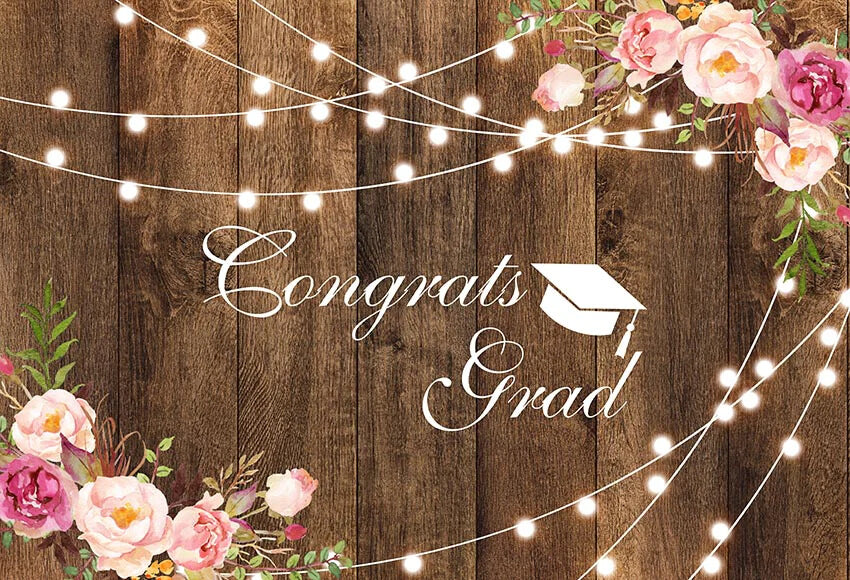 Wood Flower Graduation Backdrop Decor