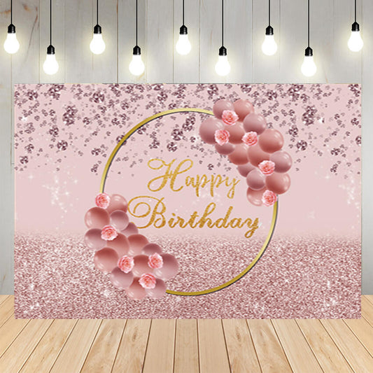 Pink Diamond Garland Birthday Backdrop