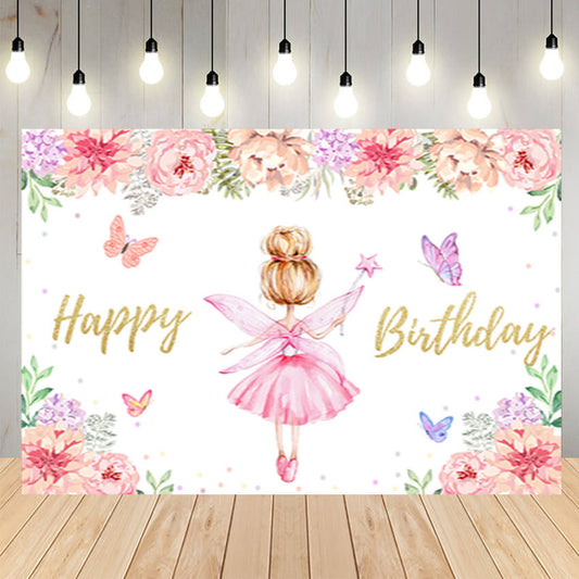 Butterfly Little Angle Birthday Backdrop