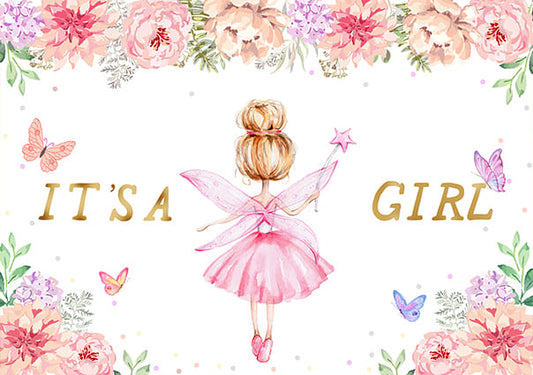 It’s A Girl Gender Reveal Backdrop
