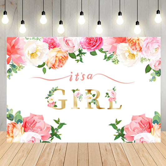 Gender Reveal Party Flower Backdrop