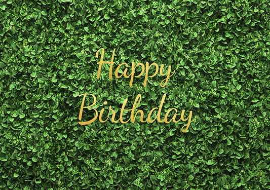 Happy Birthday Grass Wall Decor Backdrop