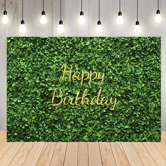 Happy Birthday Grass Wall Decor Backdrop