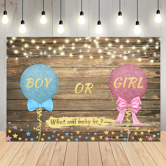 Gender Reveal Balloons Backdrop Girl or Boy