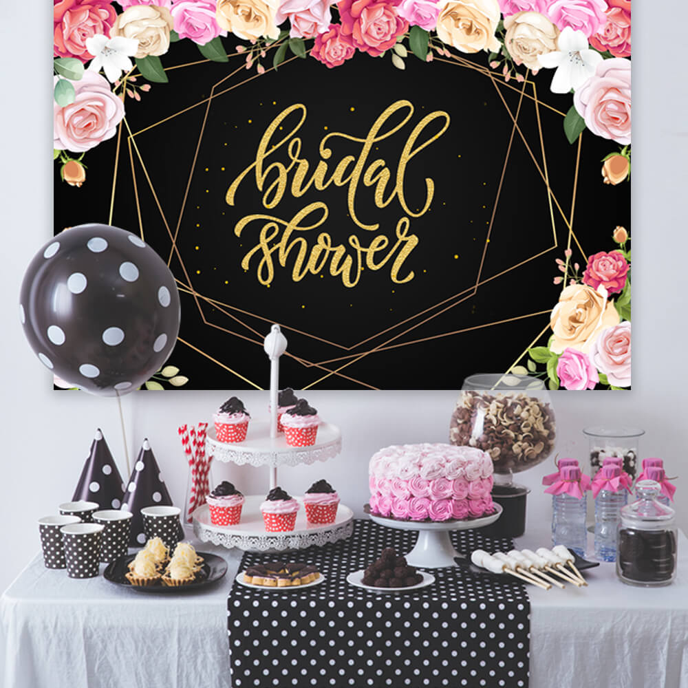 Bridal Shower Floral Backdrop Decoration