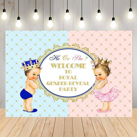 He or She Gender Reveal Party Backdrop