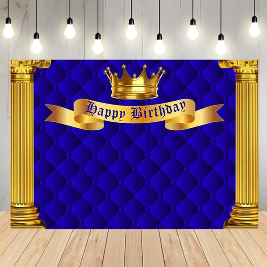 Royal Blue Palace Birthday Backdrop