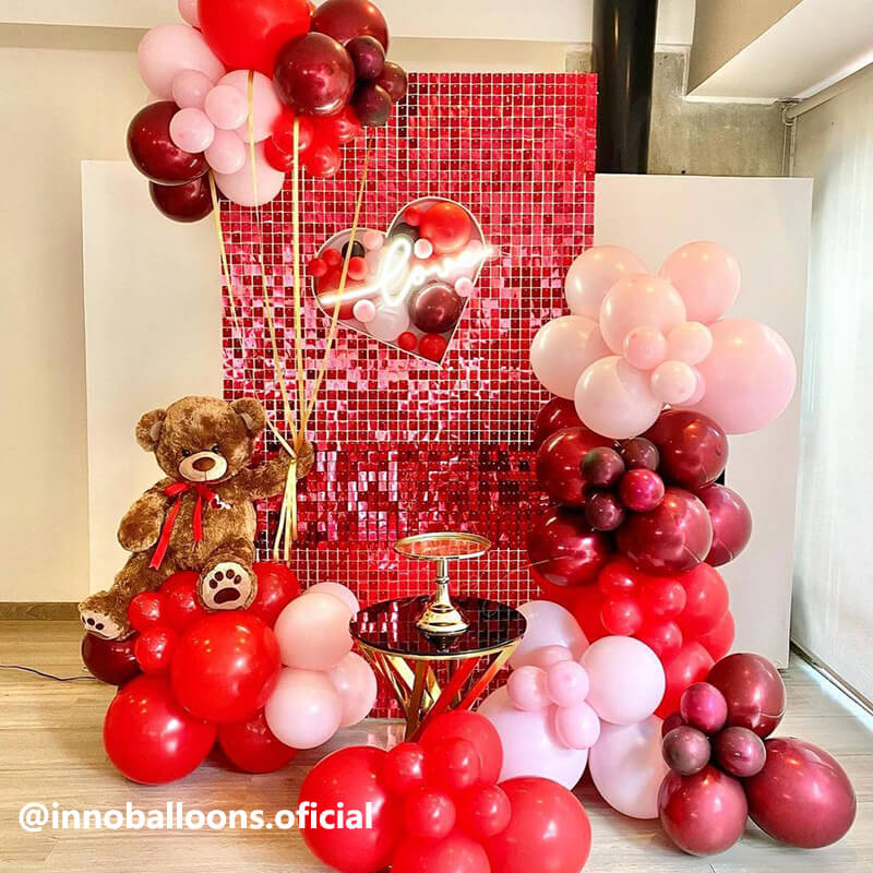 Red Shimmer Wall Panels Party Event Planning Decoration